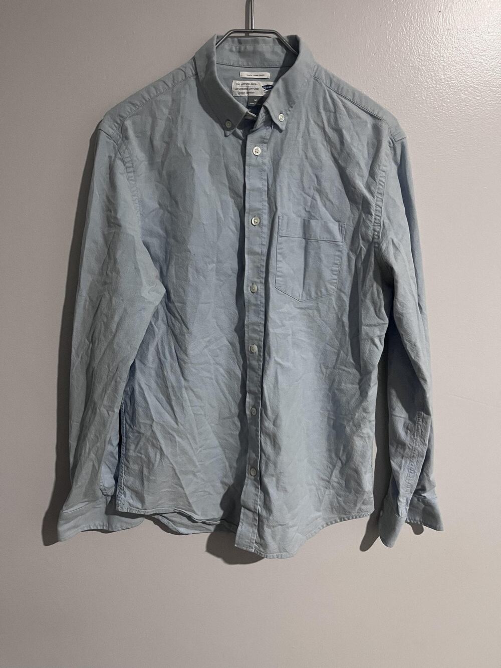 Old Navy Shirt Mens M Blue Slim Fit Oxford Long Sleeve Button-Up Collared Pocket